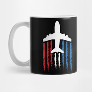 US Flag Airplane Patriotic American Pilot Mug